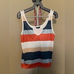 Chicme Blue and Red Fitted Tank Top Size L